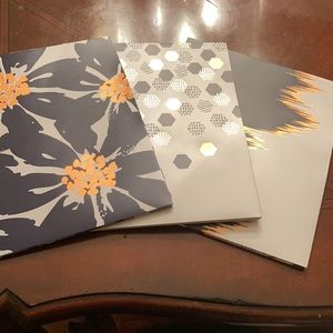COPY - New set of three Studio C two-pocket poly folders. Navy, white, grey and…